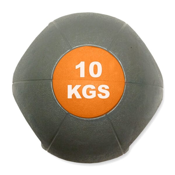 Double Grip Medicine Ball – 10Kg – Grey/Orange