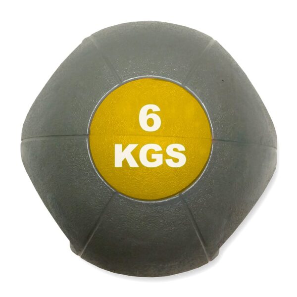 Double Grip Medicine Ball – 6Kg – Grey/Yellow