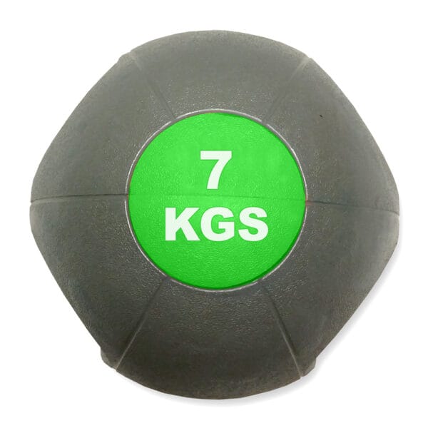 Double Grip Medicine Ball – 7Kg – Grey/Green