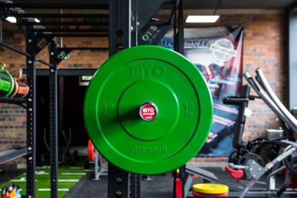 Olympic Solid Rubber Coloured Bumper Plate – 10Kg Green – 450Mm