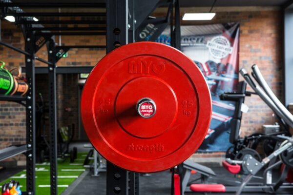 Olympic Solid Rubber Coloured Bumper Plate – 25Kg Red – 450Mm