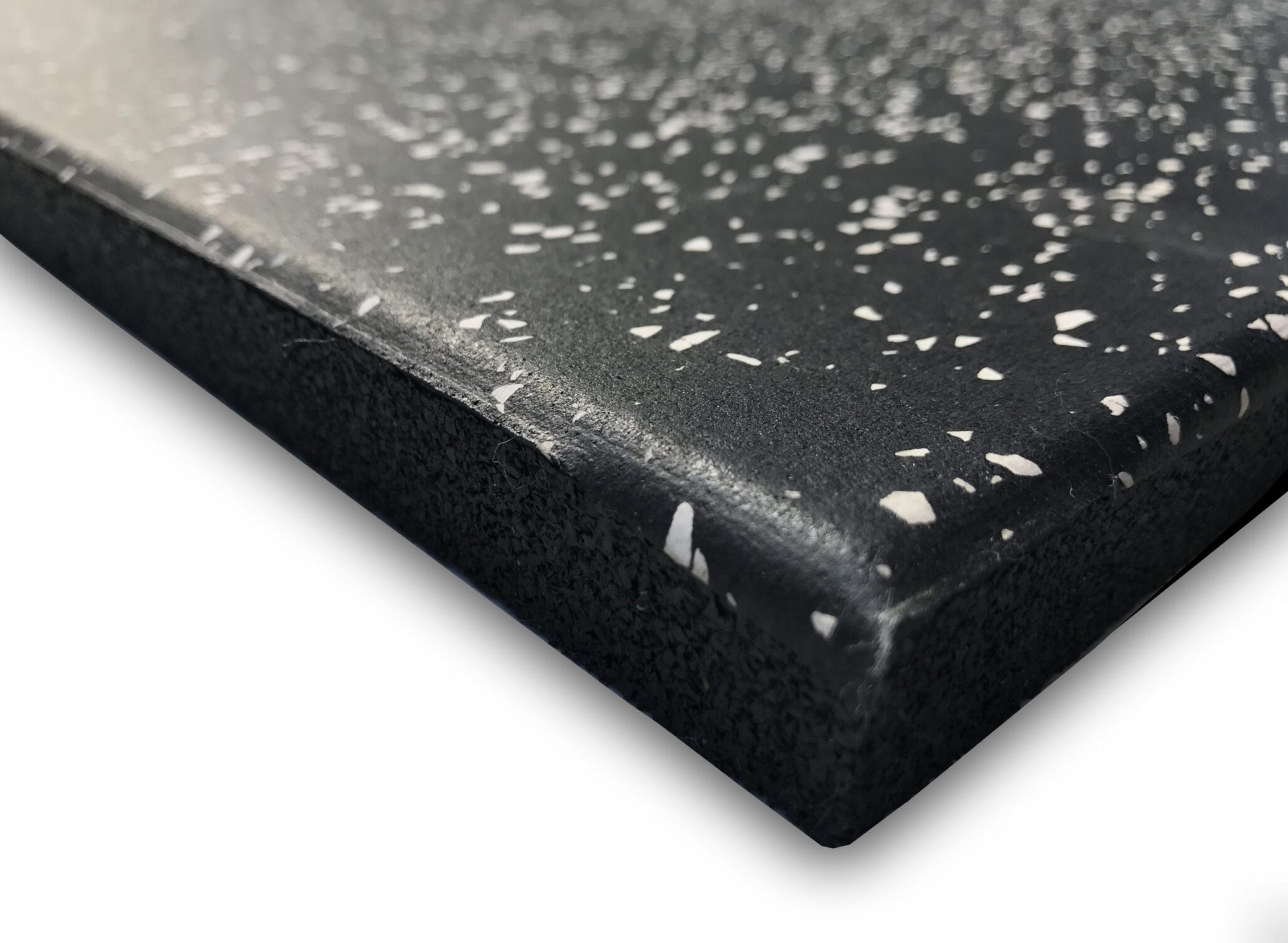 Rubber Black Tile With White Speckled Surface 1000Mm X 500Mm X 20Mm