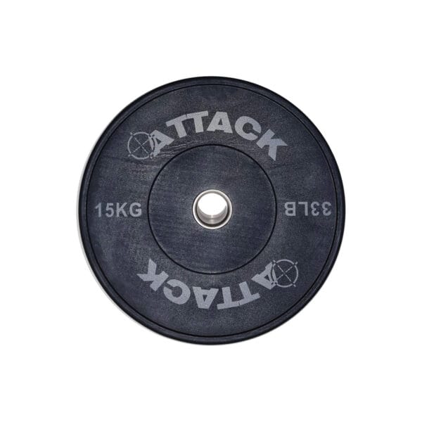 Attack Strength Olympic Solid Rubber Black Bumper Plates - Image 4