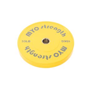 Olympic Solid Rubber Coloured Bumper Plate 15kg Yellow Pair