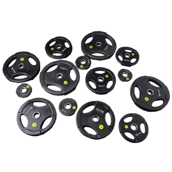 Urethane Olympic Weight Plates (Tri-Grip) – 100Kg Set