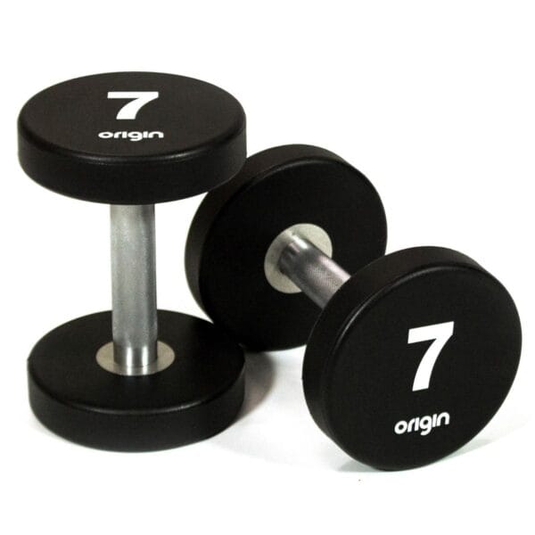 Origin Fitness Flat Bench And Urethane Dumbbell Set